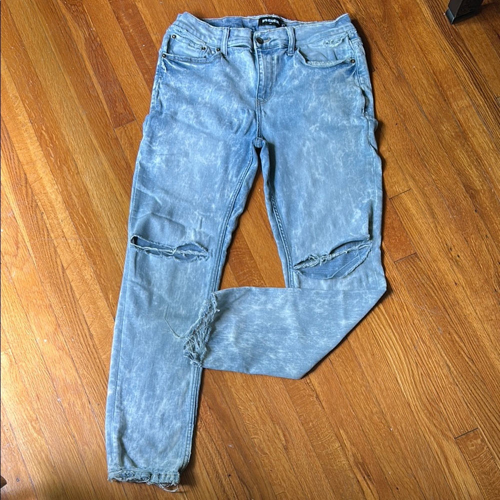 RSQ Blue Skinny Jeans Distressed Casual